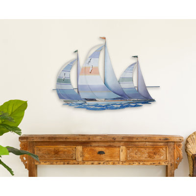 Handmade Coastal Transportation Wall Decor on Metal
