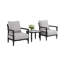 Ensemble de mobilier d'extérieur en aluminium 3 pièces, ensemble de conversation avec fauteuil club entièrement soudé, coussins Sunbrella et table d'appoint Elegance Arc 23,6 po avec plateau en pierre frittée d'inspiration marbre blanc grec