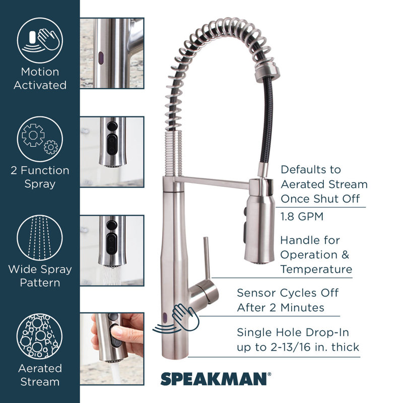 Brushed Bronze Touchless Pull Down Kitchen Faucet with Spray