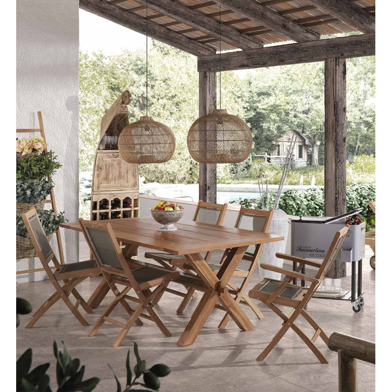 Folding Patio Dining Armchair with Cushion