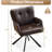 Modern Faux Leather Upholstered Swivel Armchairs with Tufted Back, Metal Legs-735429551