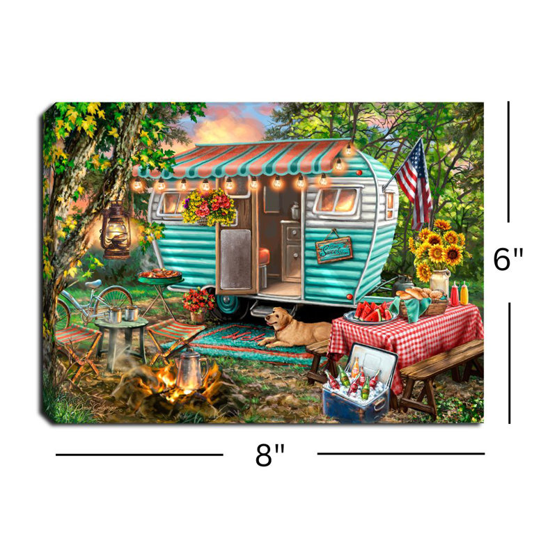 Home Sweet Home RV 8x6 Mini Lighted Easel Back Canvas
