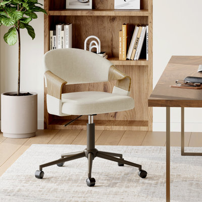 Modern Adjustable Height Upholstered Office Chair with Metal Frame