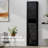 69“ Tall Bathroom With 2 Barn Doors, Narrow Storage Bookcase, Freestanding Display Shelf,Vintage-1384055179