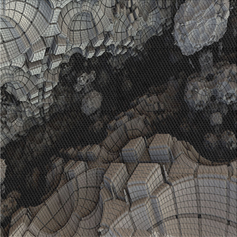 Tapis noir/gris à motifs, Carré 6 pi