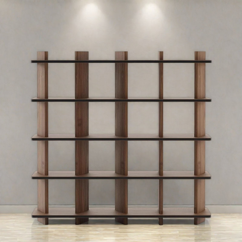 Makinley, (5 tablettes) H 70,8 po x l 70,8 po x P 11,8 po, Marron foncé