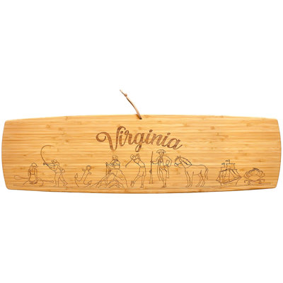 Virginia 30-Inch Engraved Bamboo Charcuterie Board