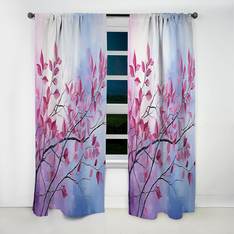 Grisby - Rideau à feuilles - Rideau occultant à motif floral - 1 panneau, 52" W x 95" L