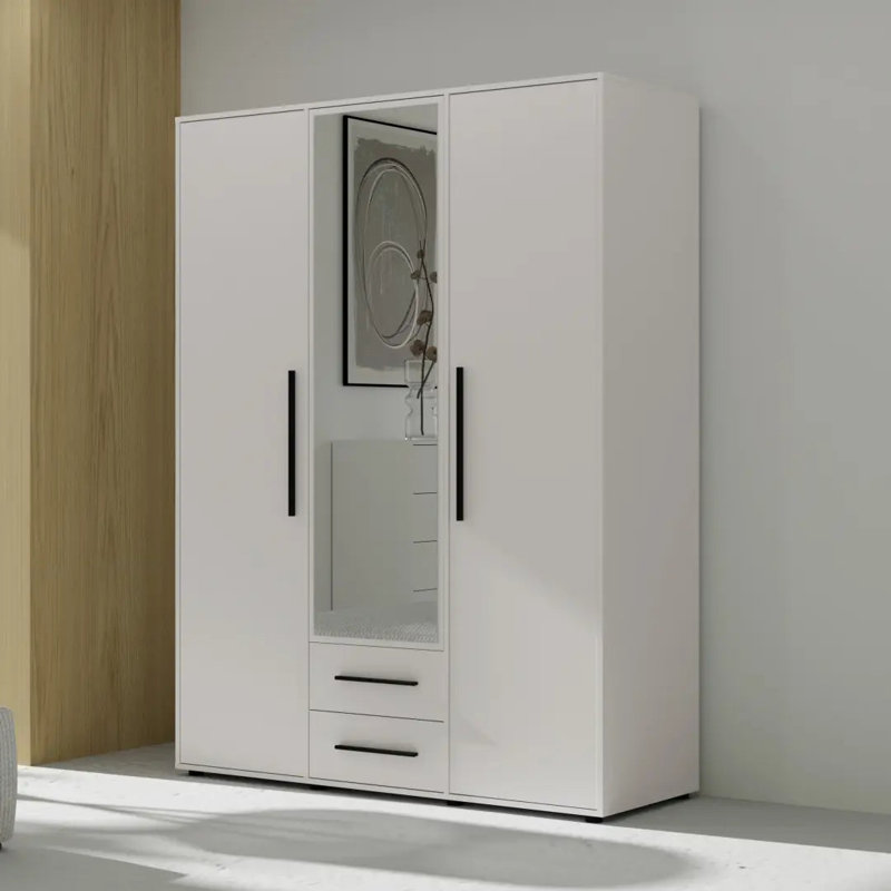 Sunde Manufactured Wood Wardrobe, White