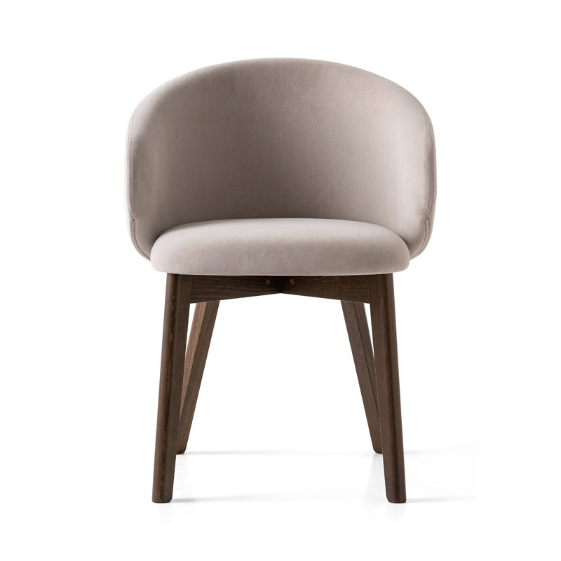 Tuka Upholstered Armchair with Wooden Frame, Sand, Smoke