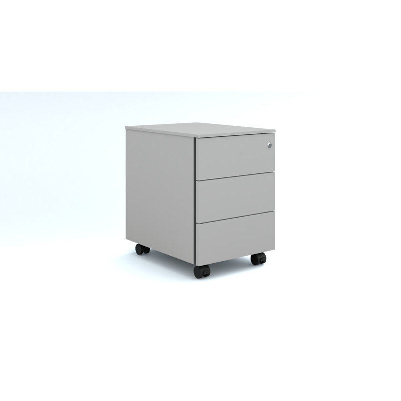 Norfork 42cm Wide 3 -Drawer Mobile File Cabinet, White