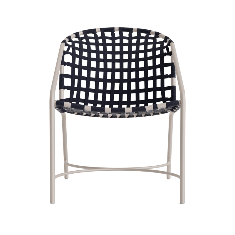 Kantan Outdoor Lounge Chair, Dove Smooth/Marine Suncloth Lace