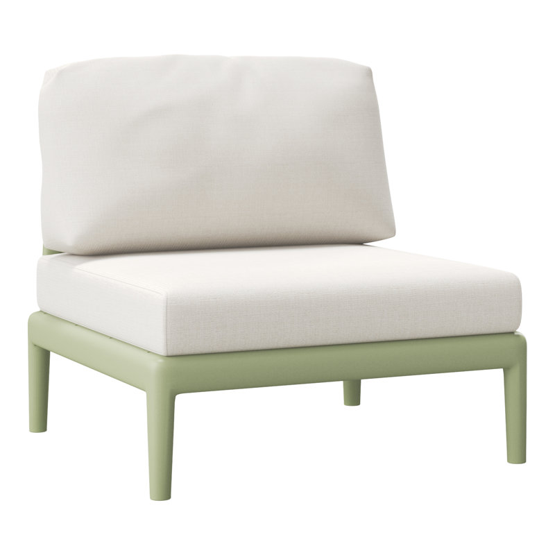 Chaise de patio sans accoudoirs à assise profonde avec coussins