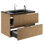 Kora Geo 24" Fluted Wall-Mounted Single Bathroom Vanity with Integrated Ceramic Top & Handles