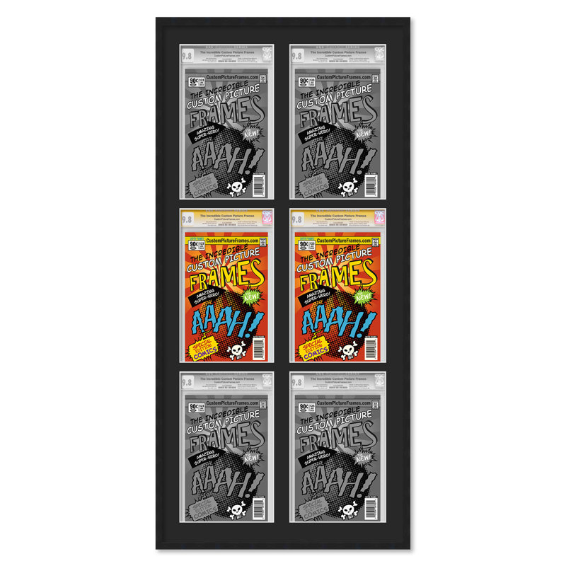 Wood Picture Frame with Mat, 8.125" x 13", 20.75" x 44.5", Black/Black