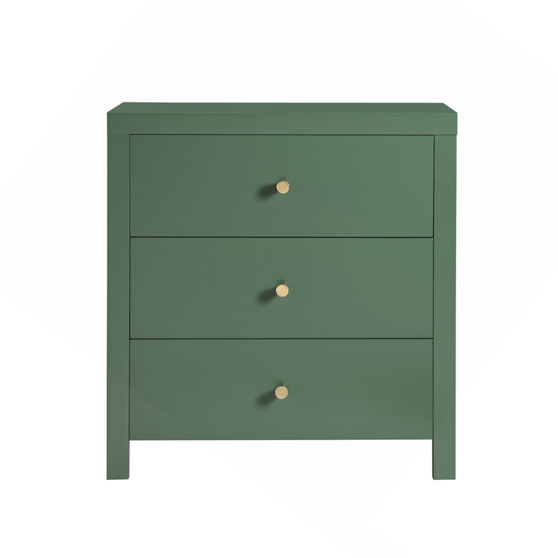 Nevarre 3-Drawer Nightstand - Vintage Green, Antique Green