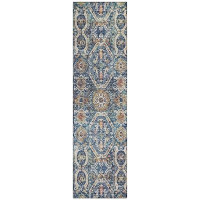 Knotra Blue Washable Indoor-Outdoor Rug - 