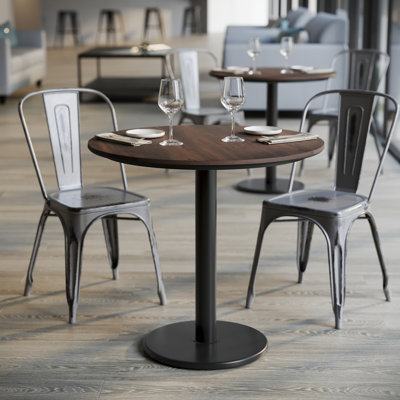 Round Commercial Seamless Surface Tabletop with Table Height Base