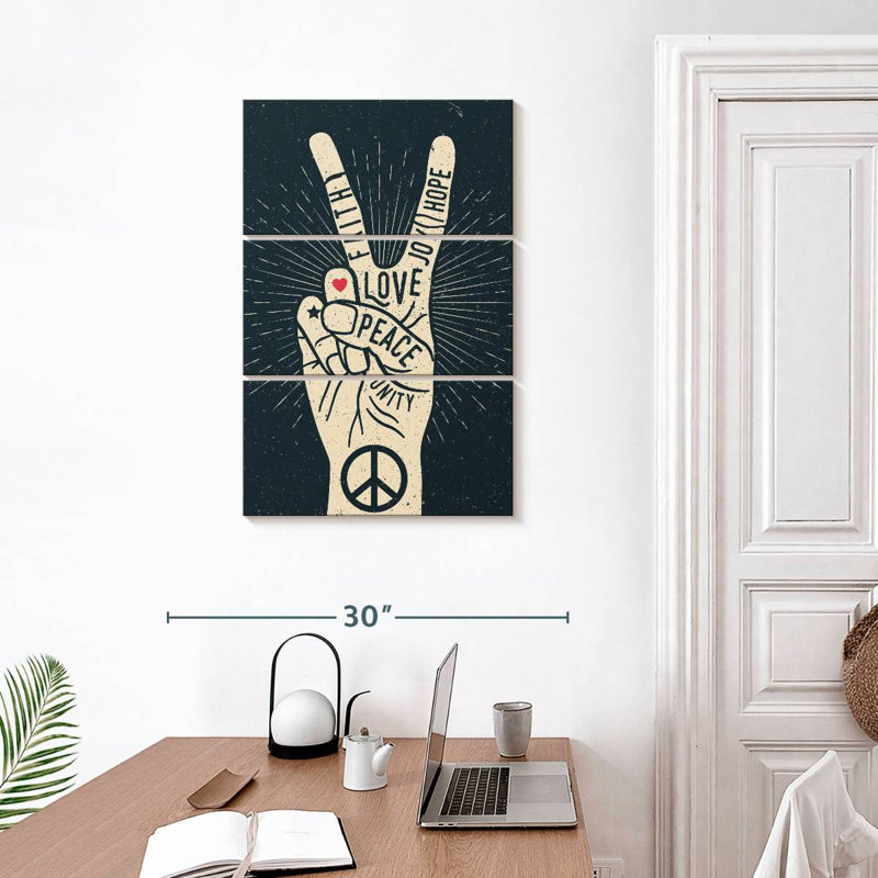 Peace Sign Typography, H 32" x l 20"