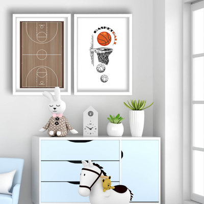 Charmantes peintures décoratives en panneau de fibres à densité moyenne (2 pièces) pour chambre de bébé et d'enfant, blanc | 100% panneau de fibres à densité moyenne, épaisseur: 0,1 po | Cadre en PVC élégant, largeur de 0,9 po | Dimensions: 20,9 po x 30,7 po | Parfait pour la décoration de chambre de bébé
