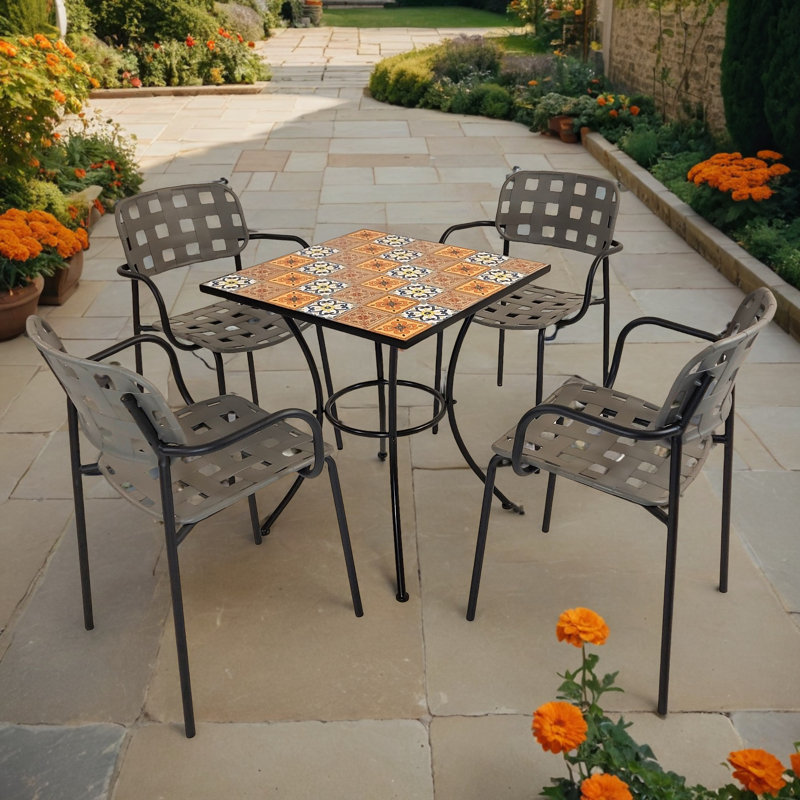 Abisan 4 - Person Patio Dining Set with Square Table