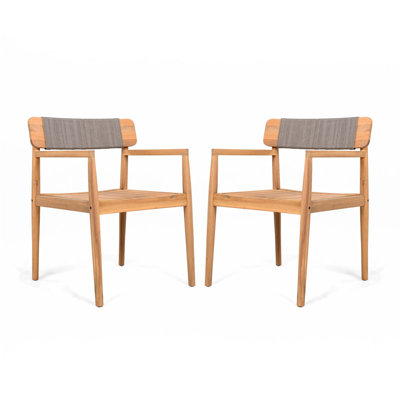 Chaises de salle à manger d'extérieur en bois massif