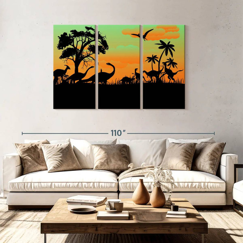 Silhouette de dinosaures Brampt, H 48 po x l 74 po