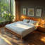 Sierra Solid Wood Bed Frame with Adjustable Headboard / Handcrafted Platform Bed-1020696903-1020736583