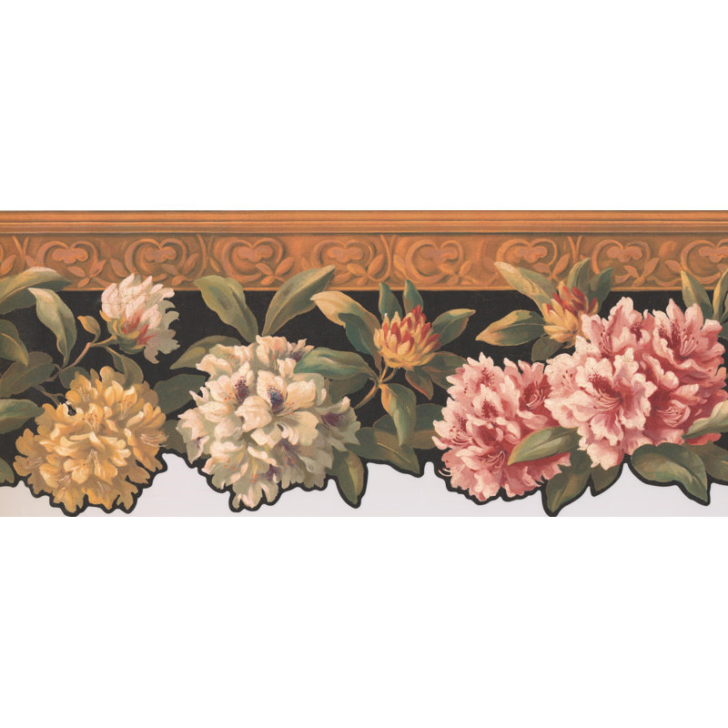 Bordure de papier peint floral et botanique 15 pi L 10 pi x 10 po Betio Bloom, Gras