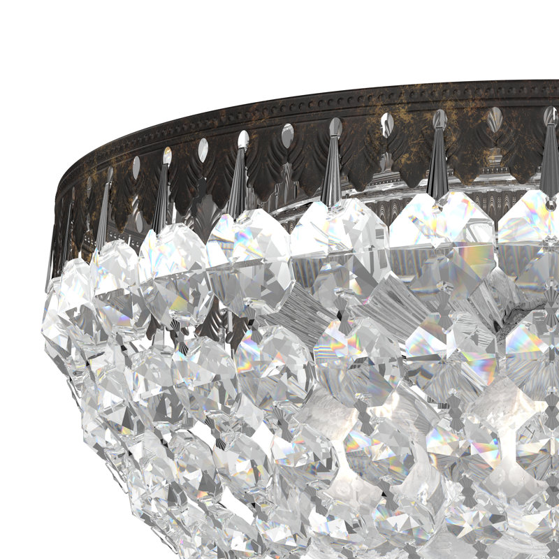 Petit Flush Mount, 6.5" H x 12" W x 12" D, Heirloom Bronze/Clear