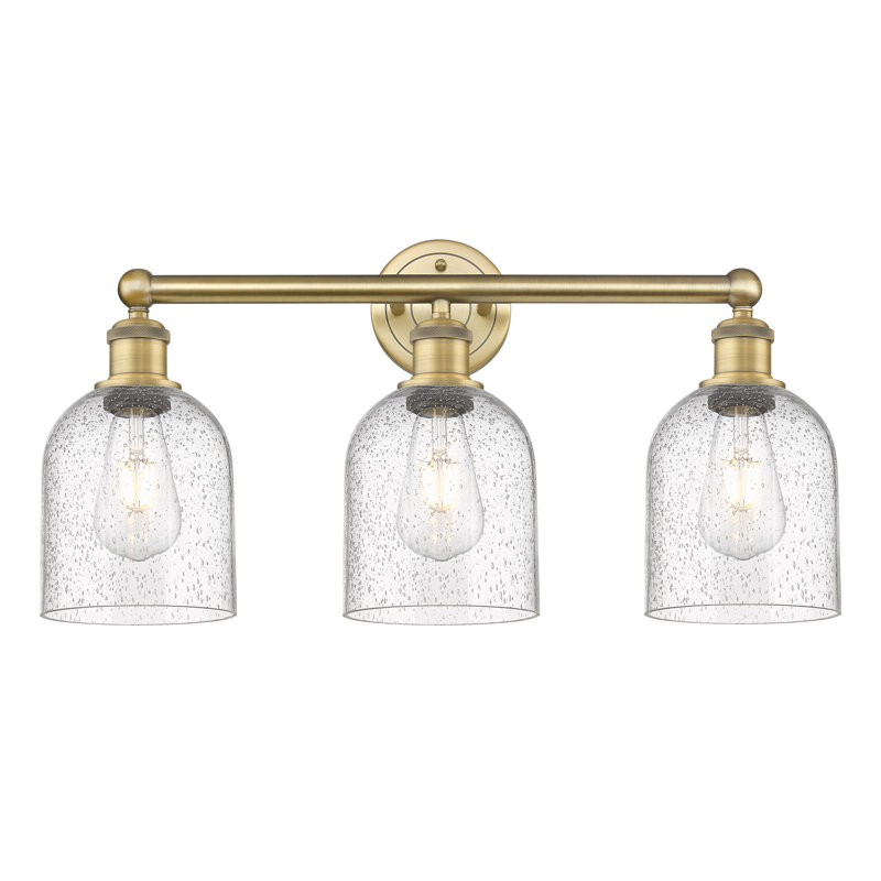 Abat-jour de salle de bain 3 lumières Edison Allysson, Bullé, Laiton brossé