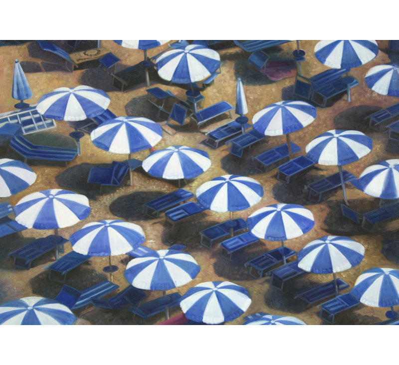 Beach Umbrellas - Classic Blue Canvas for Home Decor