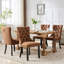 Chaise rembourrée en lin 2, café. Tissu, cadre stable, élégant. Sw6801cf Lin massif bois confortable, décoratif.-1645503888
