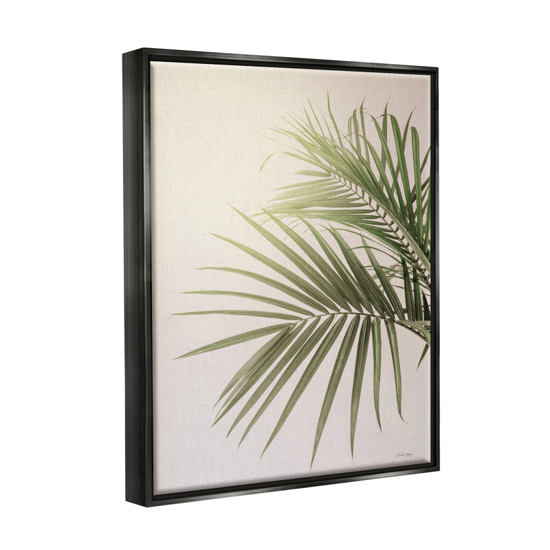 «Minimal Palm Leaves Sunlit Tropical House Plant» par Jennifer Rigsby - Photographie de cadre flottant sur toile