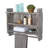 Torched Wood Wall Mounted 3 Tier Bathroom Shelf Storage Display Rack With 23-Inch Towel Bar