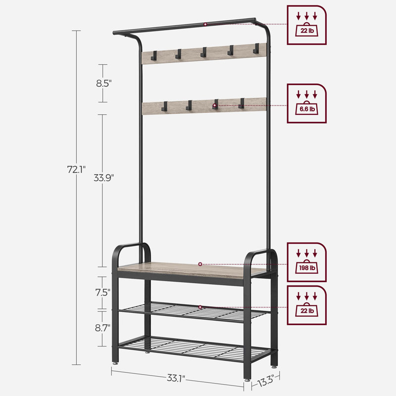 Four-In-One Design Entryway Coat Rack