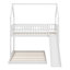 Structure de lit superposé en bois avec échelle intégrée et glissade, lit superposé simple au dessus d'une chambre double avec garde-corps pleine longueur-2077005728