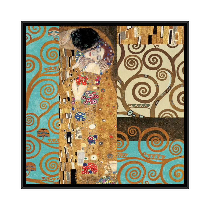 «Klimt 150 Anniversary IV» par Gustav Klimt, impression sur toile tendue, H 37 po x l 37 po x P 1,5 po, Toile encadrée noire