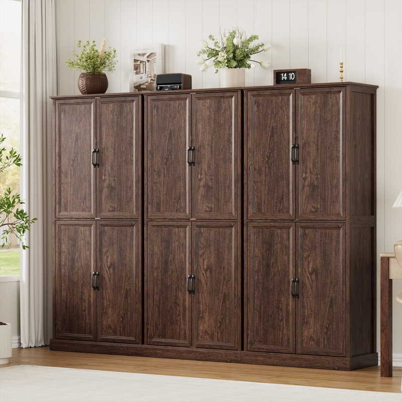 Hava 31.5'' Wide 4 - Shelf Office Storage Cabinet,Adjustable Shelf, Brown