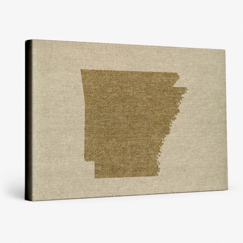 «Arkansas State Silhouette», art mural sur toile, 20" W x 16" H