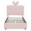 Lit tapissier pour enfants avec tête de lit surdimensionnée pour oreilles de lapin et éclairage DEL-2147251134