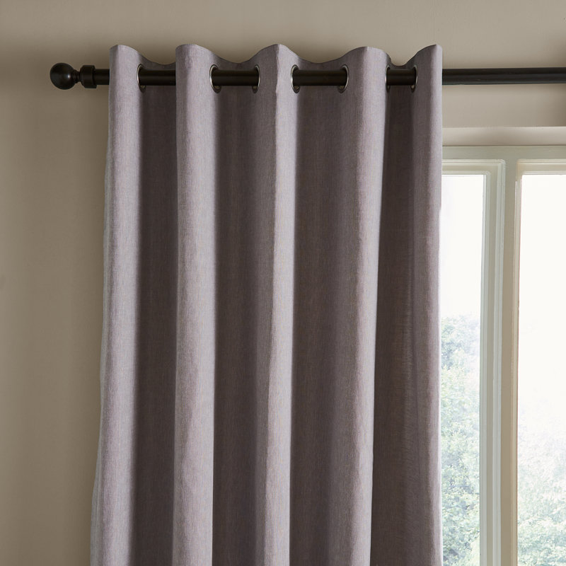 Yarn Dyed Cotton Chambray Curtains Two Panels, 229 W x 229 D cm, Natural
