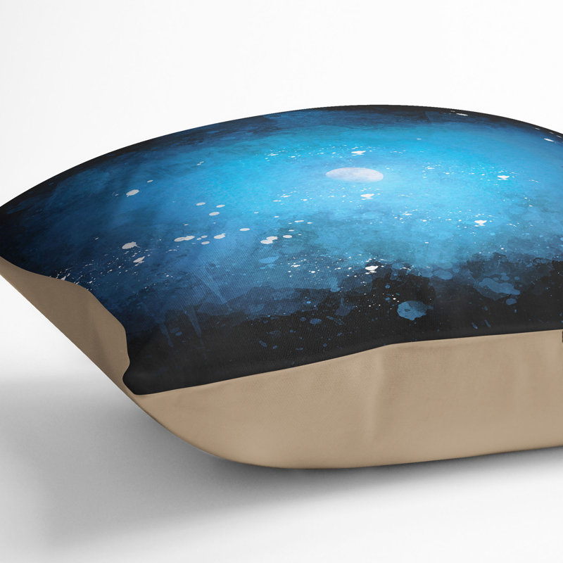 Half Moon Paint Splash Cushion with Filling, 40cm H x 40cm W x 15cm D, Stone