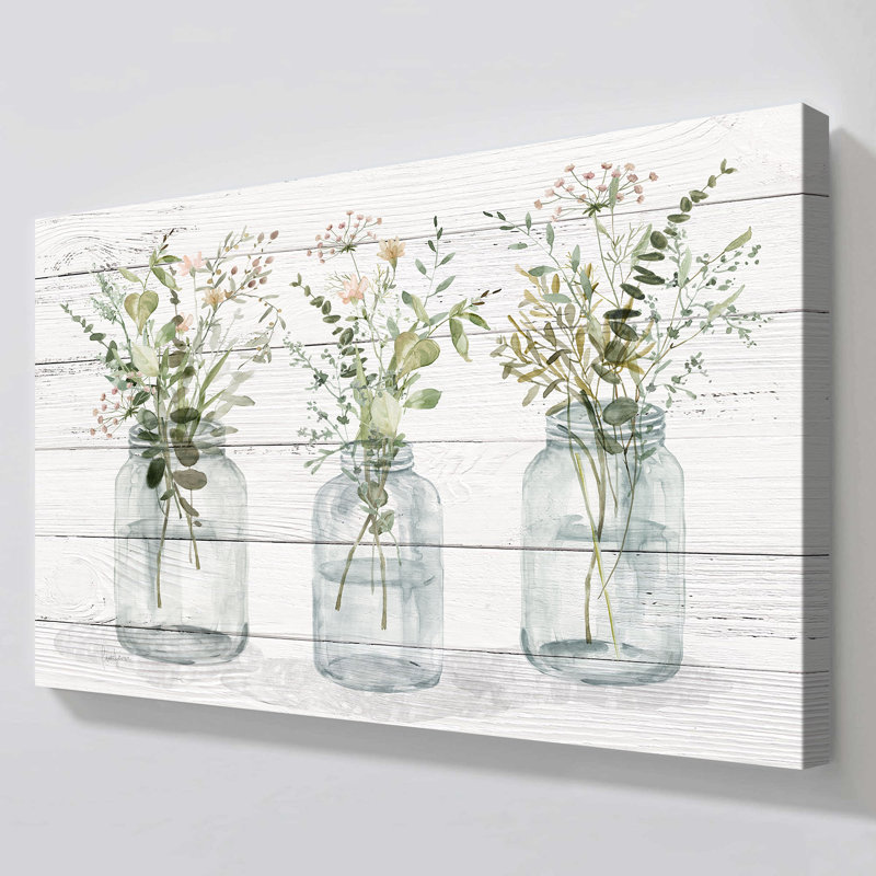 "Bottled Greenery" by Livi Finn Print on Canvas, H 36 po x l 60 po x P 1,5 po