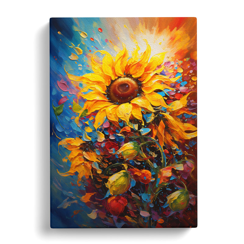 Sunflower Action - No Frame Print, 50cm H x 35cm W x 3cm D