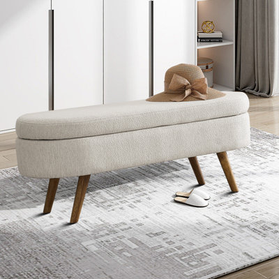 Euripides Linen Blend Upholstered Storage Bench