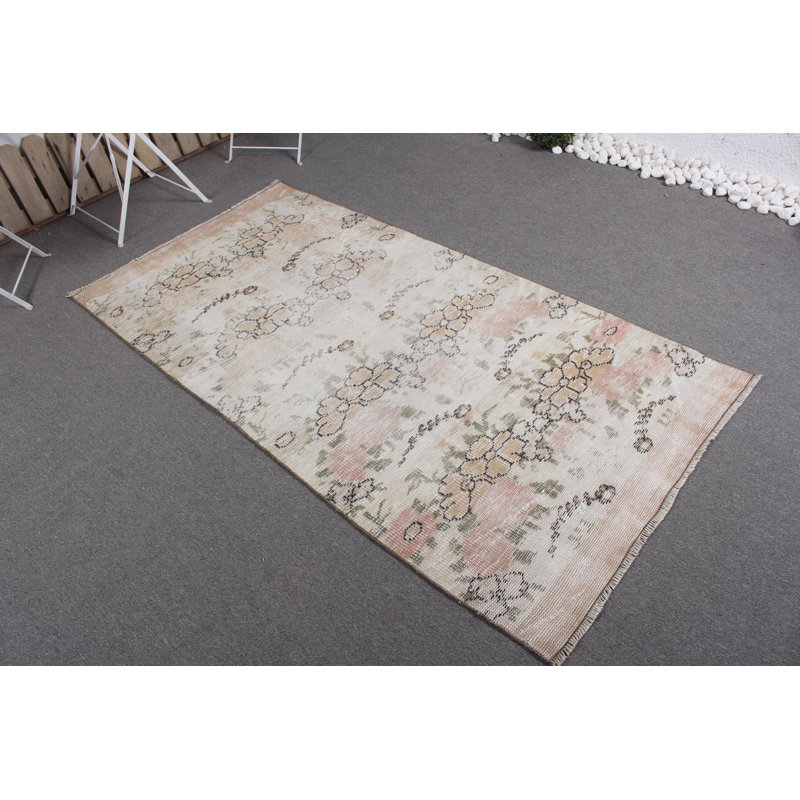 Tapis turc rétro à tissage plat Anatolian beige pour le salon et le dortoir
