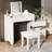 3-in-1 Makeup Vanity Desk with Flip-Top Mirror, LED Lighting, Adjustable Length & Ample Drawers-1689212030