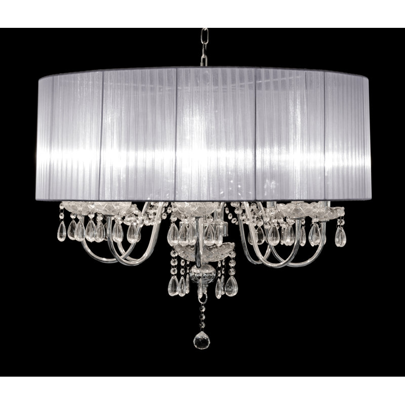 Laurent 8 - Light Drum Chandelier, Silver