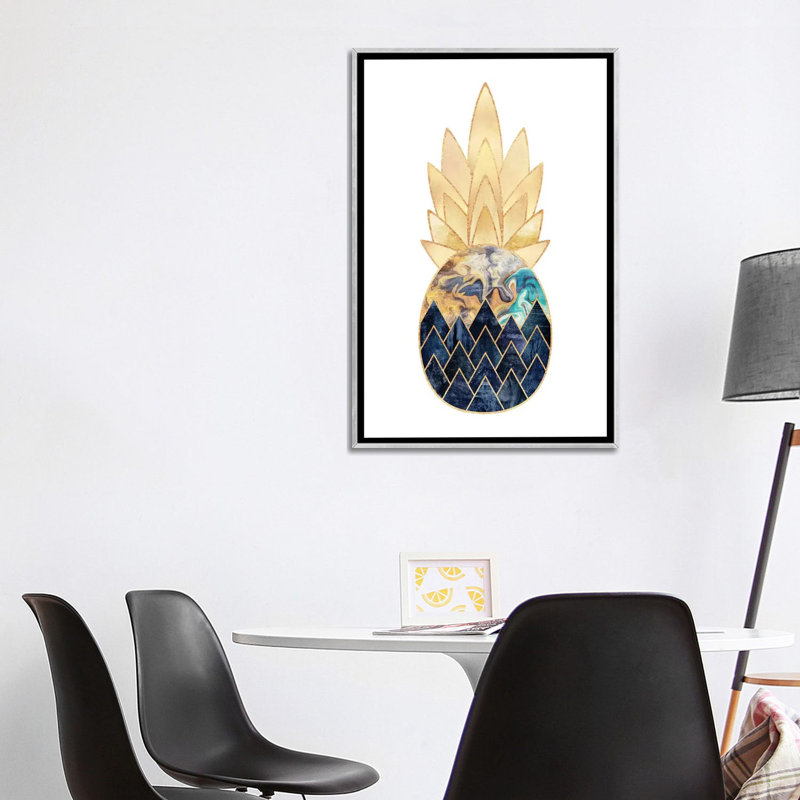 « précieux ananas i » par elisabeth fredriksson-print, H 40 po x l 26 po x P 1,5 po, Toile avec cadre argenté